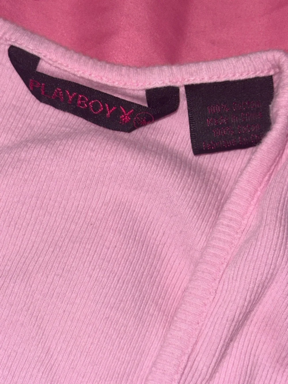 PLAYBOY Pink Ribbed Zip-Front Tank - Picture 4 of 6